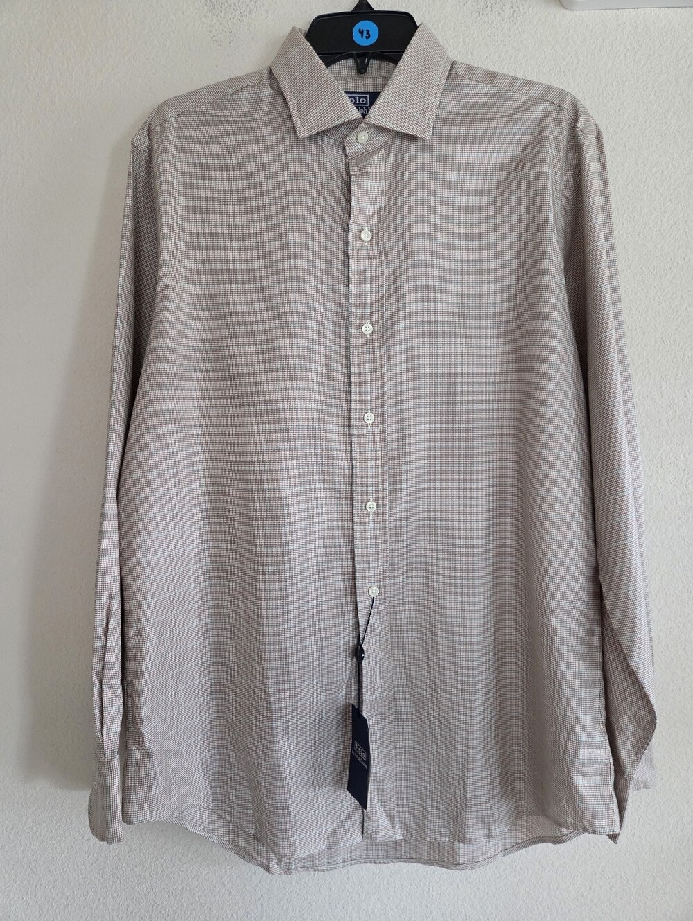 Polo Ralph Lauren Men's Classic Plaid Twill Sport Shirt Size Medium NWT